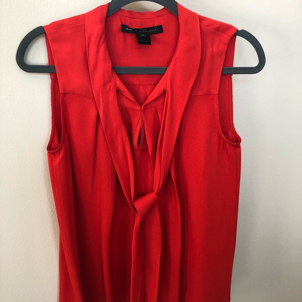 Marc by Marc Jacobs Pussy-Bow Sleeveless Blouse